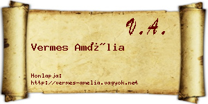 Vermes Amélia névjegykártya